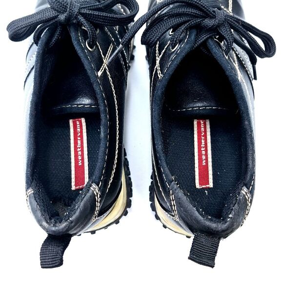 Weather Vane Contrast Stitch Leather Bowler Sneakers Cleated Rubber Soles Sz 8 - Picture 4 of 12